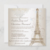 PixDezines Faux Bronze Eiffeltoren/Luhandelier Kaart (Achterkant)