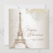 PixDezines Faux Bronze Eiffeltoren/Luhandelier Kaart (Voorkant)