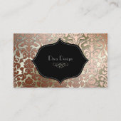 PixDezines Faux Copper Flora Damask/diy background Visitekaartje (Voorkant)