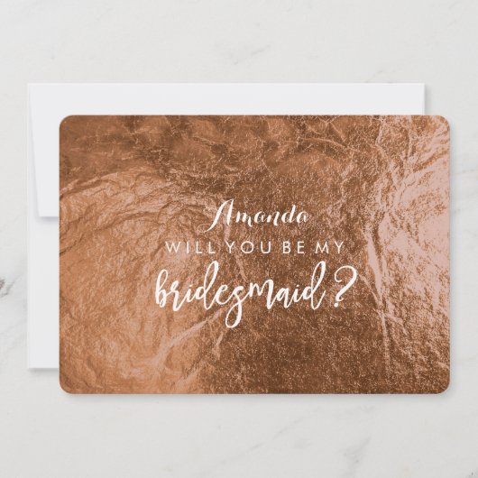 PixDezines Faux Copper wordt u...bruidsmeisje Kaart (Voorkant)