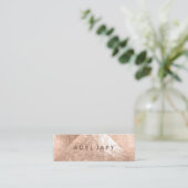 PixDezines Faux Foil/Pink Champagne Mini Visitekaartje (Staand voorkant)