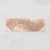 PixDezines Faux Foil/Pink Champagne Mini Visitekaartje (Achterkant)