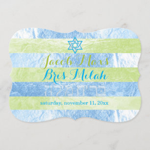 PixDezines Faux Foil Stripes Bris Milah Kaart