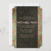 PixDezines faux foil/tunis damask bar mitzvah Kaart (Achterkant)