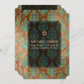 PixDezines faux foil/tunis damask bar mitzvah Kaart (Voorkant / Achterkant)