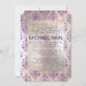 PixDezines faux foil/tunis damask bar mitzvah Kaart (Achterkant)