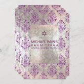 PixDezines faux foil/tunis damask bar mitzvah Kaart (Voorkant / Achterkant)
