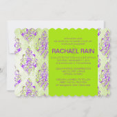 PixDezines faux foil/tunis damask bat mitzvah Kaart (Achterkant)