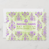 PixDezines faux foil/tunis damask bat mitzvah Kaart (Voorkant)