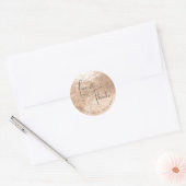 PixDezines faux folie/champagne/bedankt/DIY tekst Ronde Sticker (Envelop)