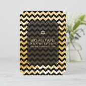 PixDezines faux folie/chevron bar mitswa Kaart (Staand voorkant)