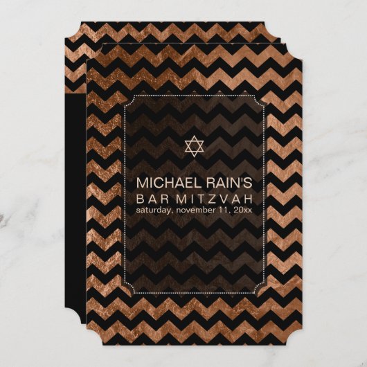 PixDezines faux folie/chevron bar mitswa Kaart (Voorkant / Achterkant)