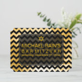 PixDezines faux folie/chevron bar mitswa Kaart (Staand voorkant)