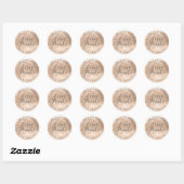 PixDezines FAUX FOLIE, ROZE CHAMPAGNE/ROOS GOUD Ronde Sticker (Vel)
