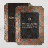 PixDezines faux folie/tunis damask bar mitzvah Kaart (Voorkant / Achterkant)