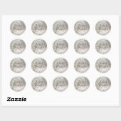 PixDezines faux folie/Zilver/bedankt/DIY tekst Ronde Sticker (Vel)