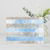 PixDezines faux folie/zilveren strepen bar mitswa Kaart (Staand voorkant)