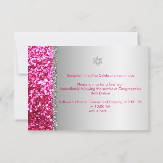 PixDezines faux glitter eiffel/mitzvah viering Kaart (Achterkant)