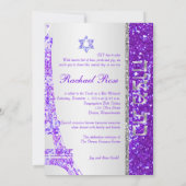 PixDezines faux glitter eifflel/Bat Mitzvah Kaart (Achterkant)