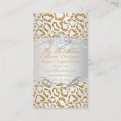 PixDezines faux glitter jaguar/faux Silver Visitekaartje (Achterkant)