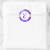 PixDezines FAUX GLITTER MONOGRAM | ULTRAVIOLET Ronde Sticker (Tas)