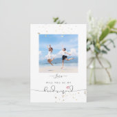 PixDezines Faux Glitter wil je.. Bridesmaid Kaart (Staand voorkant)