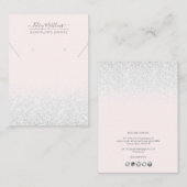 PixDezines Faux Glitter, Wit Visitekaartje (Voorkant / Achterkant)