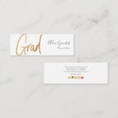 PixDezines Faux Gold Afstudeerder Naam Kaart Mini Visitekaartje (Voorkant / Achterkant)