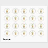 PixDezines Faux Gold Ananas/DIY Bedankt Ronde Sticker (Vel)