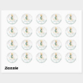 PixDezines Faux Gold Ananas/Marmer/Blauwgroen Ronde Sticker (Vel)