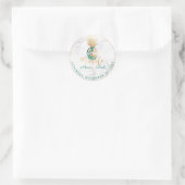 PixDezines Faux Gold Ananas/Marmer/Blauwgroen Ronde Sticker (Tas)