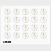 PixDezines Faux Gold Ananas/Mint/Marmer Ronde Sticker (Vel)