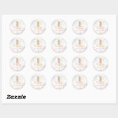 PixDezines Faux Gold Ananas/Roze/Marmer Ronde Sticker (Vel)
