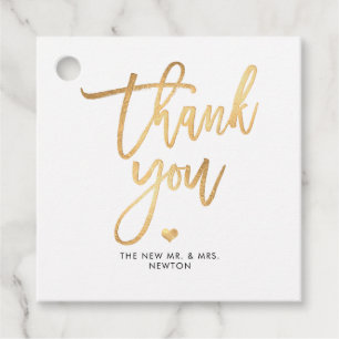 PixDezines Faux Gold Brush Calligrafie Hartelijk d Bedankjes Labels
