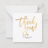 PixDezines Faux Gold Brush Script Dank u Notitiekaartje (Voorkant)