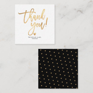 PixDezines Faux Gold Brush Script Dank u Notitiekaartje