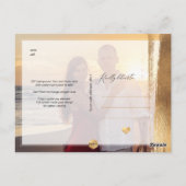 PixDezines Faux Gold Brush Stroke Bewaar je date Briefkaart (Achterkant)