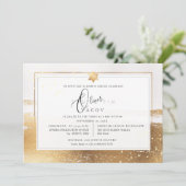 PixDezines FAUX GOLD BRUSHSTROKE Mitzvah Kaart (Staand voorkant)