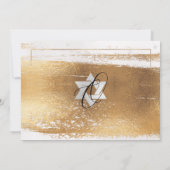 PixDezines FAUX GOLD BRUSHSTROKE Mitzvah Kaart (Achterkant)