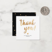 PixDezines Faux Gold Brusscript Dank u Nota C Notitiekaartje (Voorkant / Achterkant in situ)