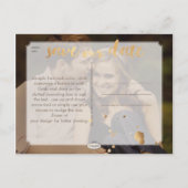 PixDezines Faux Gold Chadelier/bewaar onze datum Aankondigingskaart (Achterkant)