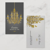 PixDezines faux gold Chandelier/DIY color Visitekaartje (Voorkant / Achterkant)