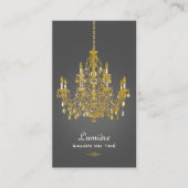 PixDezines faux gold Chandelier/DIY color Visitekaartje (Voorkant)