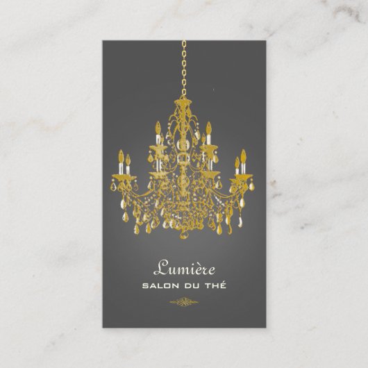 PixDezines faux gold Chandelier/DIY color Visitekaartje (Voorkant)