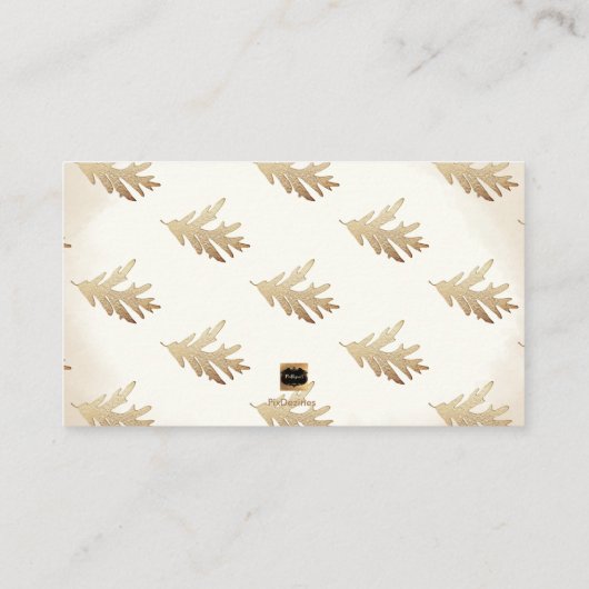 PixDezines Faux Gold Charter Oak Leaf Escort Card Plaatskaartje (Achterkant)