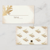 PixDezines Faux Gold Charter Oak Leaf Escort Card Plaatskaartje (Voorkant / Achterkant)