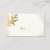 PixDezines Faux Gold Charter Oak Leaf Escort Card Plaatskaartje (Voorkant)