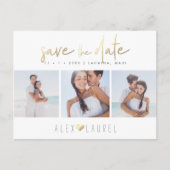 PixDezines Faux Gold Chic Script Save the Date Briefkaart (Voorkant)