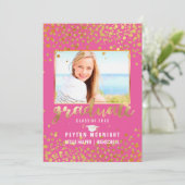 PixDezines Faux Gold Confetti Afstuderen Kaart (Staand voorkant)