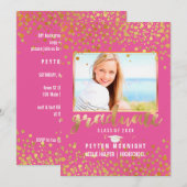 PixDezines Faux Gold Confetti Afstuderen Kaart (Voorkant / Achterkant)